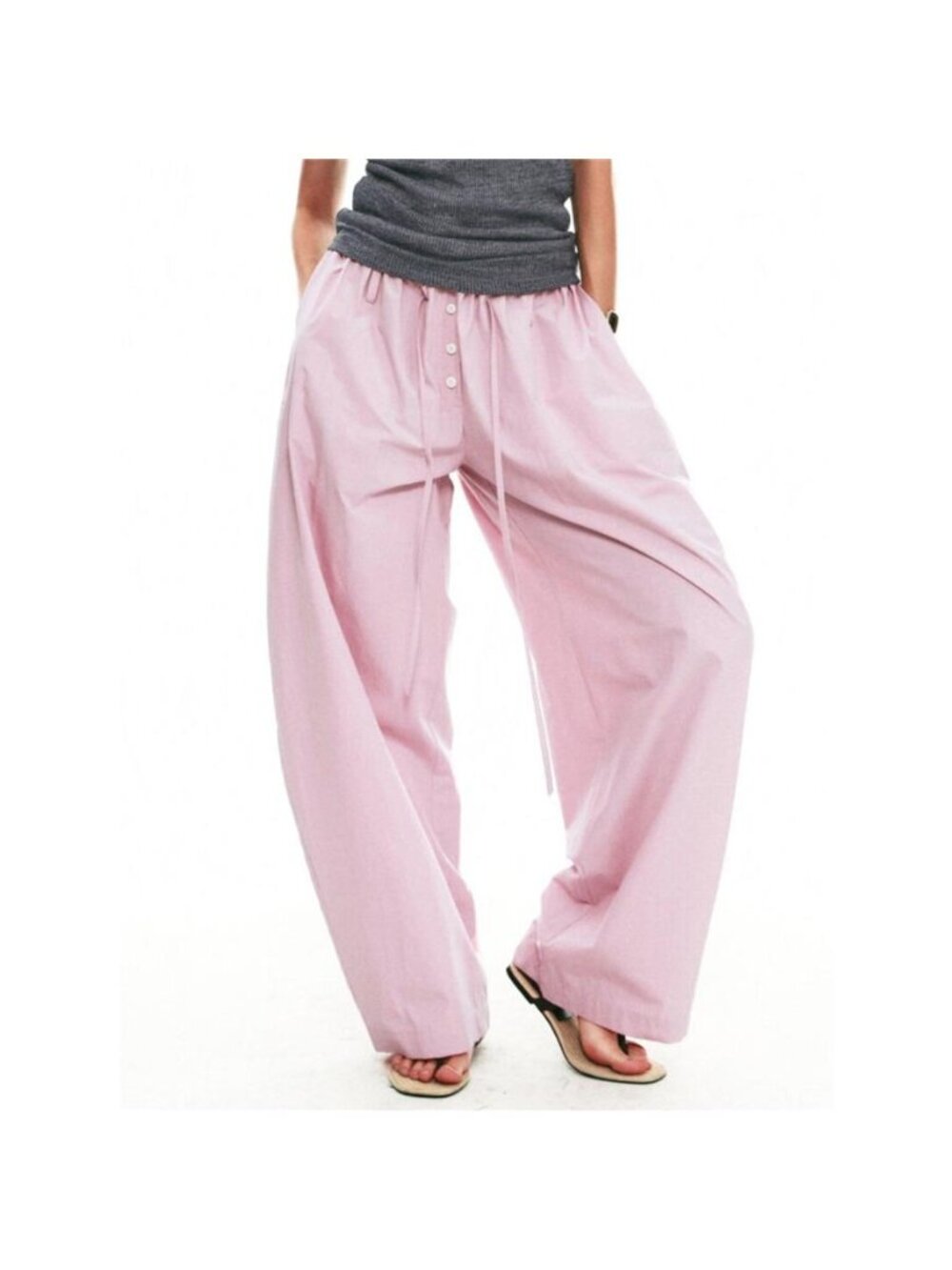 Drawstring Wide-Leg Pants - Picture 9 of 13